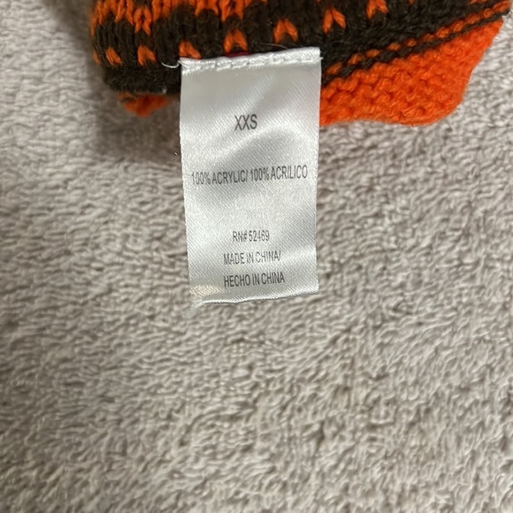 Dog Sweater Brown & Orange Size XXS - Picture 3 of 6